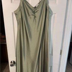 Green Satin Dress